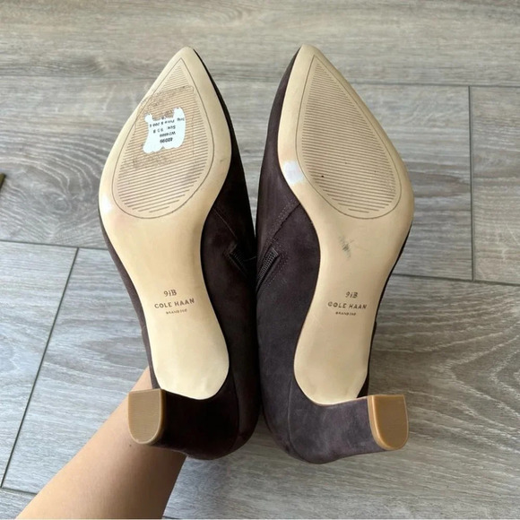 Cole Haan  Pointed Toe Chocolate Colour Suede Ankle Boots - Picture 11 of 13